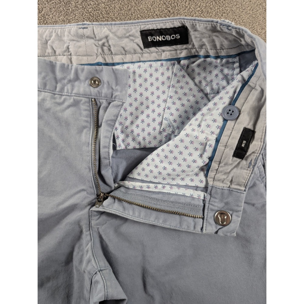 Bonobos Mens Pants Size 30/32 Blue Gray Straight Slim Fit Flat Front - Picture 14 of 15